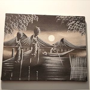 Hand painted scene of Lake Atitlan